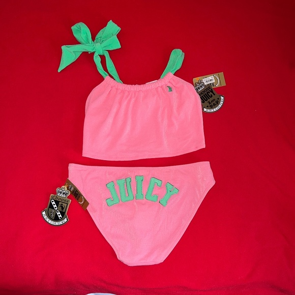 NWT JUICY COUTURE Mrs. Robinson Bikini Tankini Swimsuit Womens XL Pink Rare Find - Picture 5 of 9